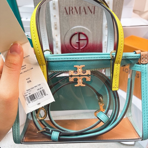 🚫SOLD OUT🚫
✨🌊 Tory Burch Blake Clear Mini Tote — Sea Foam Green ✨🌊 - Picture 3 of 5